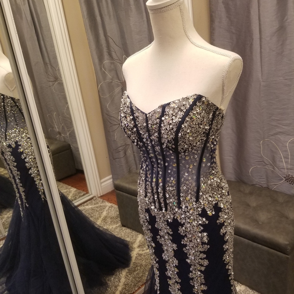 Jovani beaded corset evening dress. - Picture 10 of 16